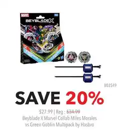 GameStop Beyblade X Marvel Collab Miles Morales vs Green Goblin Multipack by Hasbro offer