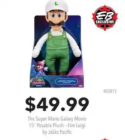 GameStop The Super Mario Galaxy Movie 15 Posable Plush – Fire Luigi by Jakks Pacific offer