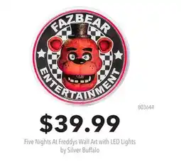 GameStop Five Nights At Freddys Wall Art with LED Lights by Silver Buffalo offer