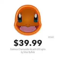 GameStop Pokémon Charmander Art with LED Lights by Silver Buffalo offer