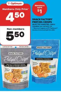 Real Canadian Superstore SNACK FACTORY PRETZEL CRISPS offer