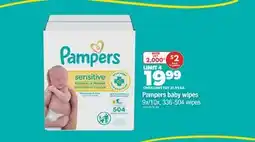 Real Canadian Superstore PAMPERS BABY WIPES, 9X/10X, 336-504 WIPES offer
