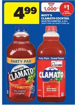 Real Canadian Superstore MOTT'S CLAMATO COCKTAIL offer
