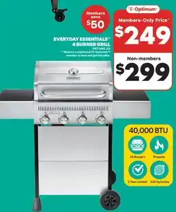 Real Canadian Superstore EVERYDAY ESSENTIALS 4 BURNER GRILL offer