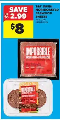 Real Canadian Superstore T&T SUSHI NORI ROASTED SEAWOOD SHEETS10'S offer