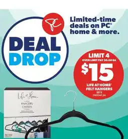 Real Canadian Superstore LIFE AT HOME FELT HANGERS, 50' S offer