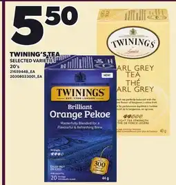 Loblaws TWINING'S TEA, 20's offer