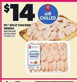 Loblaws PC SPLIT CHICKEN WINGS, UP TO offer