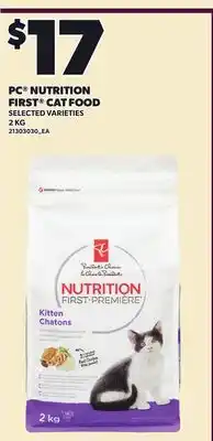 Loblaws PC NUTRITION FIRST CAT FOOD offer