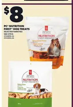 Loblaws PC NUTRITION FIRST DOG TREATS, 160/270 G offer