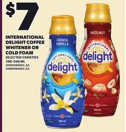 Loblaws INTERNATIONAL DELIGHT COFFEE WHITENER OR COLD FOAM offer