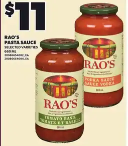 Loblaws RAO'S PASTA SAUCE offer