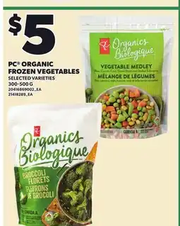 Loblaws PC ORGANIC FROZEN VEGETABLES offer