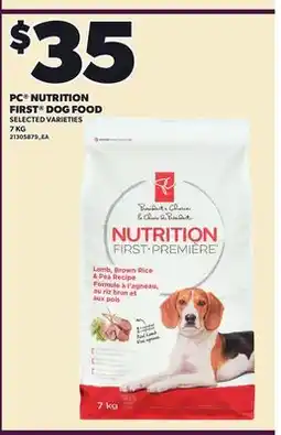 Loblaws PC NUTRITION FIRST DOG FOOD offer