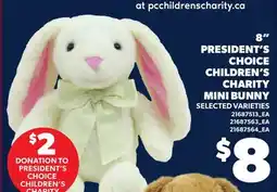 Loblaws 8 PRESIDENT'S CHOICE CHILDREN'S CHARITY MINI BUNNY offer