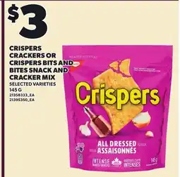 Loblaws CRISPERS CRACKERS OR CRISPERS BITS AND BITES SNACK AND CRACKER MIX offer