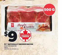 Loblaws PC NATURALLY SMOKED BACON offer