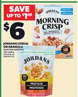 Loblaws JORDANS CEREAL OR GRANOLA offer