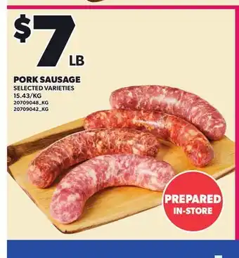 Loblaws PORK SAUSAGE offer