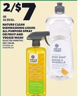 Loblaws NATURE CLEAN DISHWASHING LIQUID, ALL PURPOSE SPRAY OR FRUIT AND VEGGIE WASH offer