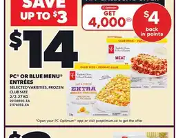 Loblaws PC OR BLUE MENU ENTRÉES, 2/2 offer