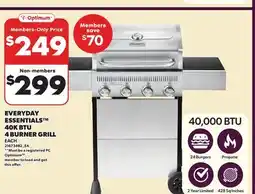 Loblaws EVERYDAY ESSENTIALS 40K BTU 4 BURNER GRILL offer