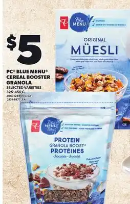 Loblaws PC BLUE MENU CEREAL BOOSTER offer