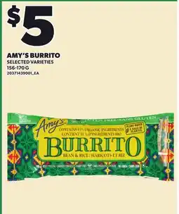 Loblaws AMY'S BURRITO offer
