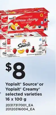 Loblaws YOPLAIT SOURCE OR YOPLAIT CREAMY offer