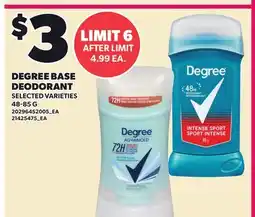 Loblaws DEGREE BASE DEODORANT offer