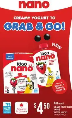 Loblaws IÖGO NANÖ CREAMY YOGURT POUCH offer