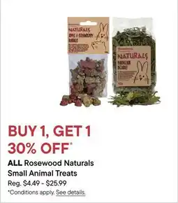 Petvalu ALL Rosewood Naturals Small Animal Treats offer
