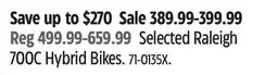Canadian Tire Raleigh Selected Raleigh 700C Hybrid Bikes offer