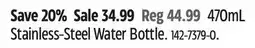 Canadian Tire Thermos Stainless-Steel Water Bottle offer