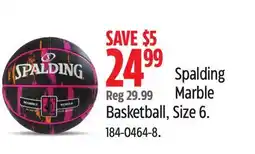 Canadian Tire Spalding Marble Basketball, Size 6 offer