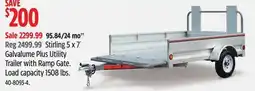 Canadian Tire Stirling 5 x 7´ Galvalume Plus Utility Trailer with Ramp Gate. Load capacity 1508 lbs offer