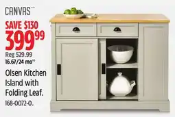 Canadian Tire Olsen Kitchen Island with Folding Leaf offer