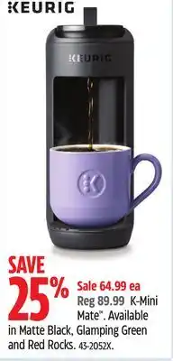 Canadian Tire Keurig Mate . Available in Matte Black, Glamping Green and Red Rocks offer