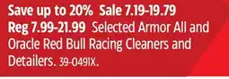 Canadian Tire Selected Armor All and Oracle Red Bull Racing Cleaners and Detailers offer