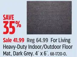 Canadian Tire For Living Heavy-Duty Indoor/Outdoor Floor Mat, Dark Grey. 4´ x 6´ offer