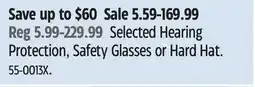 Canadian Tire 3M Selected Hearing Protection, Safety Glasses or Hard Hat offer