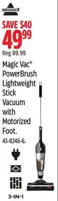 Canadian Tire BISSELL Magic Vac PowerBrush Lightweight Stick Vacuum with Motorized Foot offer