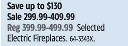 Canadian Tire For Living Selected Electric Fireplaces offer
