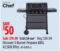 Canadian Tire MASTER Chef Discover 5-Burner Propane BBQ. 42,500 BTUs offer