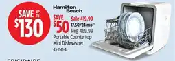 Canadian Tire Hamilton Beach Portable Countertop Mini Dishwasher offer