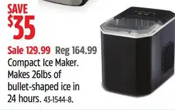 Canadian Tire MASTER CHEF Compact Ice Maker. Makes 26lbs of bullet-shaped ice in 24 hours offer