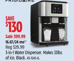 Canadian Tire FRIGIDAIRE 3-in-1 Water Dispenser. Makes 33lbs of ice. Black offer