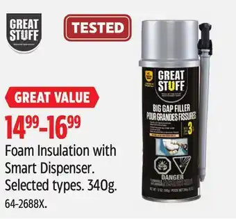 Canadian Tire Great Stuff Foam Insulation with Smart Dispenser offer