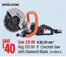 Canadian Tire Evolution 9˝ Concrete Saw with Diamond Blade offer
