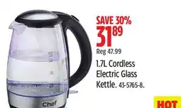 Canadian Tire 1.7L Cordless Electric Glass Kettle offer